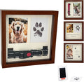 Dog Paw Print Kit for Dogs, Dog Picture Frame with Shatterproof Plexiglass, 4 Customizable Displays, 9”x9”, Pet Memorial Gift for Dogs, Loss of Pet Sympathy Gift, Pet Paw Print Impression Kit (Brown)
