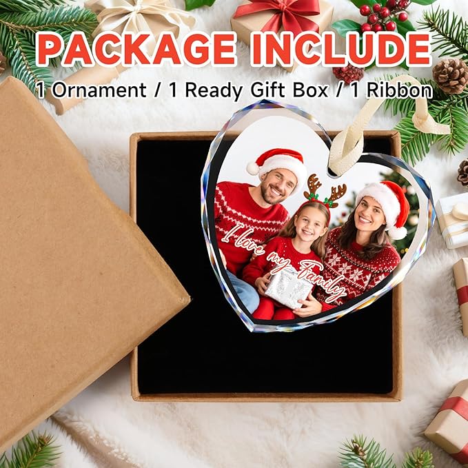 Personalized Christmas Ornaments with Photo Name, Engagement Ornament 2026, Wedding Gifts for Couples, Bridal Shower Gifts for Bride, Newlywed, Mr & Mrs, Her