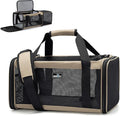 Airline Approved Expandable Pet Carrier for Small Cats, Collapsible Travel Bag with 600D Oxford, Safety Lock Zipper,S