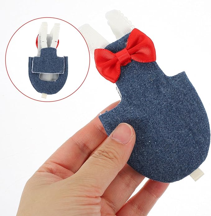 KOMBIUDA Bird Diaper Parrot Flight Suit Reusable Denim XL Size Protective Liner Clothes for African Grey and Cockatiel Outdoor Use