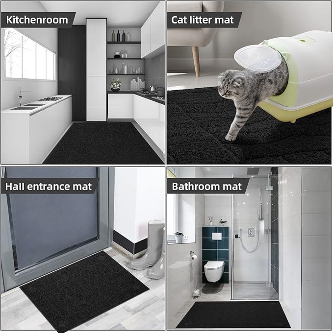 Cat Litter Mat, Litter Trapping Mat Soft on Kitty Paws, 35" x 24" Kitten Litter Box Mat for Cleaner Floors, Waterproof, Easy Clean, Durable Large Size Cat Litter Pad for Kitten.