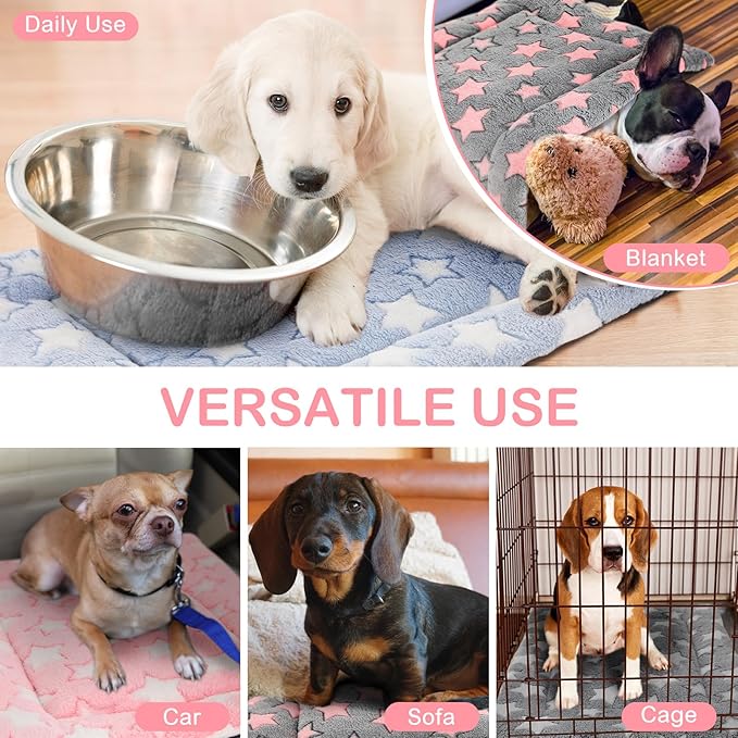 VitalCozy 4 Pcs Winter Dog Crate Pads, Ultra Soft Warm Washable Dog Cat Bed Mat for Pet Crate Comfortable Replaceable Reversible Kennel Pad for Small, Medium, Large Dogs(18 x 14 x 1.6 Inch,Colorful)