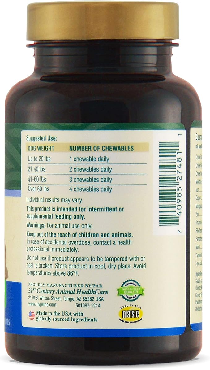 Petnc Adult Multi Chewables (75 Count), Daily Dog MultiVitamin & Multimineral Support, Includes Zinc, Magnesium & More, Supports Overall Health, For Dogs 1+ Year, Liver Flavor
