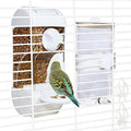 Automatic Bird Feeder Waterer Kit Bird Cage Hanging Waterer Parakeet Leak-Proof Feeder Parrot Vegetable Clips Cage Accessories for Budgies Lovebirds Finches Canaries Parrotlets Conures (White)