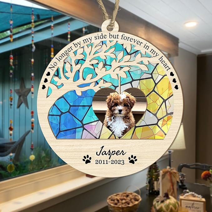 Personalized Dog Ornaments,Loss of pet Sympathy Gift, Picture for Christmas Tree Dog