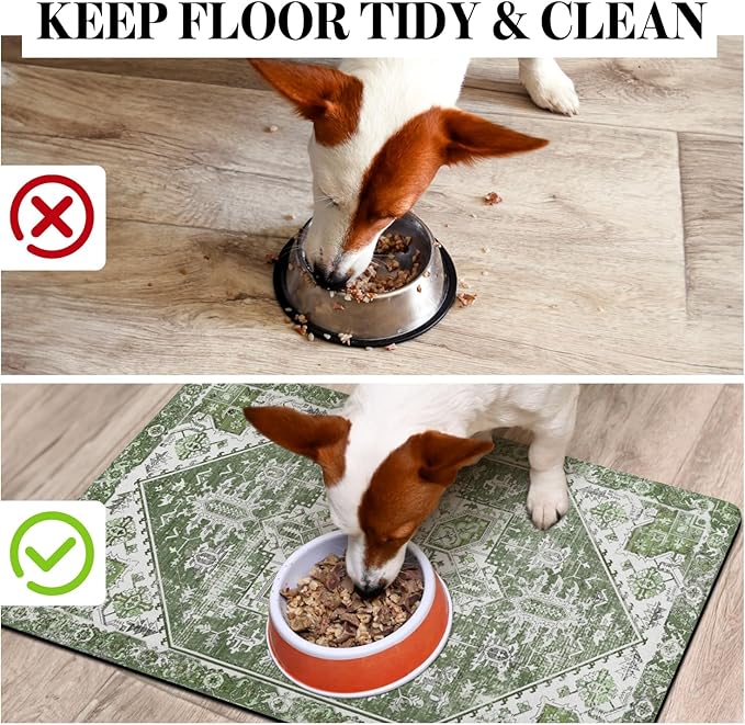 Dog Food Mats for Floors, Absorbent Dog Bowl Mat for Food and Water Dispenser Mat, Quick Dry Cat Food Mat Pet Supplies