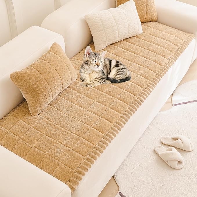Mivnue Pet Couch Cover Protector Sofa Covers for Pets Washable Non Slip Couches and Sofas Dog Mat (Coffee, 27.6" x 70.9")