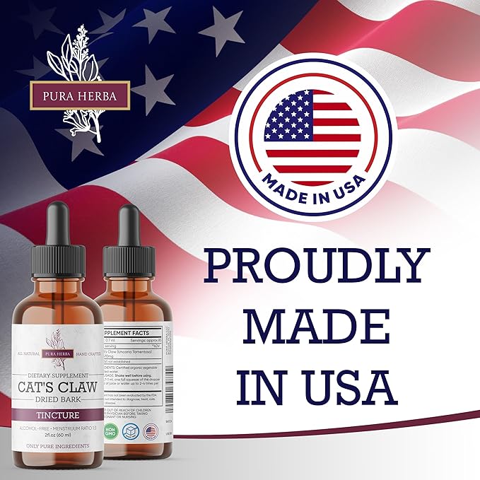Cat’s Claw Liquid Extract | Alcohol-Free, Vegan, Non-GMO, Gluten-Free | 2 oz Liquid Herbal Organic Tincture