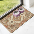 Pet Dog Food Mat - Absorbent Diatomite Dog Cat Feeding Mats for Food and Water, Anti Slip Dog Cat Bowl Placemat for Floors, Quick Dry Pet Dish Matts Supplies, Bohemia Style, 17 * 30in