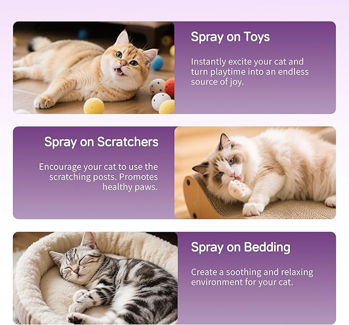 Catnip Spray for Cats, Catnip Mist for Indoor Cats - Organic Herbal Formula to Encourage Active Play & Renew Old Toys, 100% Natural & Safe (2 fl.oz)