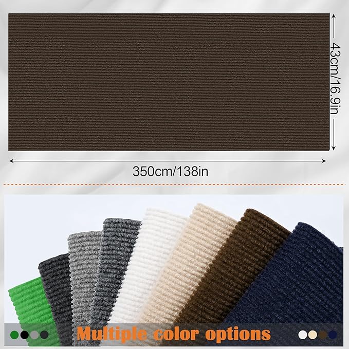 Cat Scratch Furniture Protector - 138" x 17" Trimmable Self-Adhesive Cats Claws Scratch Pads, DIY Cat Climbing Couch Protector for Scratch Post Cat Tree Replacement Indoor (Brown)