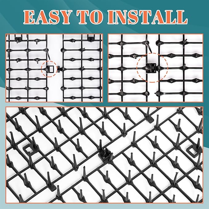 2PCS 6.5ft Scat Mat for Cats, Prickle Strips Network Digging Stopper Outdoor Spike Deterrent Mat, 78 inch x 11 inch(13FT)