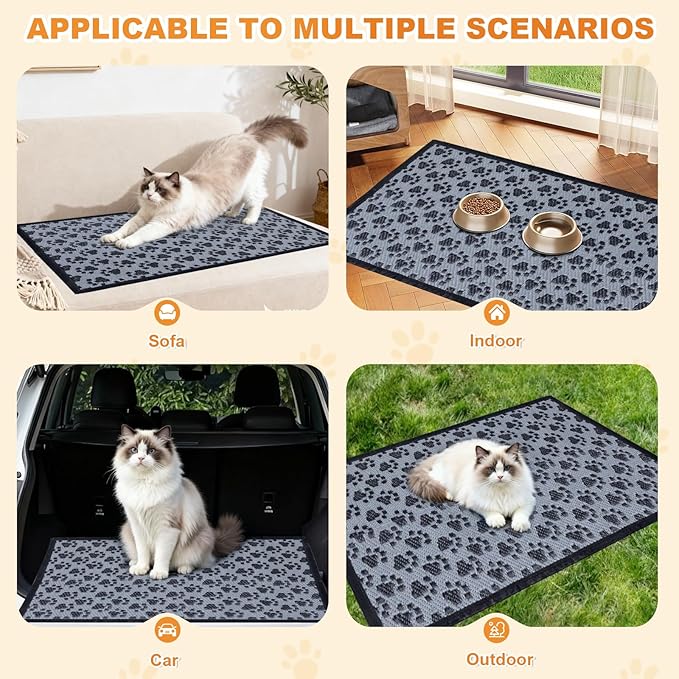 5x4 Feet Cat Bed Mats, Stain-Resistant, Washable and Easy to Clean, Reversible for Double-Sided Use, Convenient Design, Suitable for Both Outdoor and Indoor