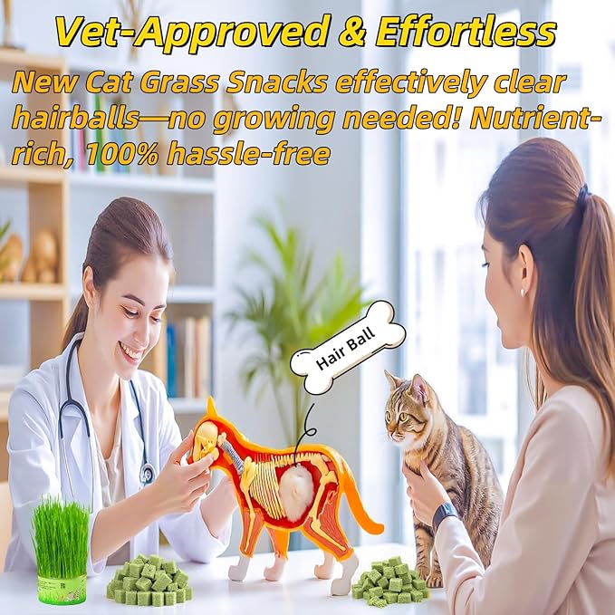 250g/8.82oz Cats Grass Treats Cat Toy for Teeth Cleaning Lickable Catnip Chew Snack for Indoor Fish Oil Flavored Kitty Freeze Dried Food Kitten Grass Teething Stick Hairball Removal Dog Treat