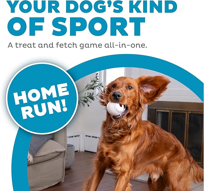 Outward Hound by Planet Dog Baseball, Durable Treat-Dispensing Dog Ball, Interactive Fetch Toy, Orbee-Tuff, Mint Scented, BPA-Free, for Indoor & Outdoor Play, White