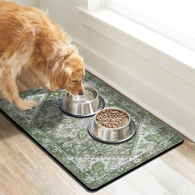 Dog Food Mats for Floors, Absorbent Dog Bowl Mat for Food and Water Dispenser Mat, Quick Dry Cat Food Mat Pet Supplies