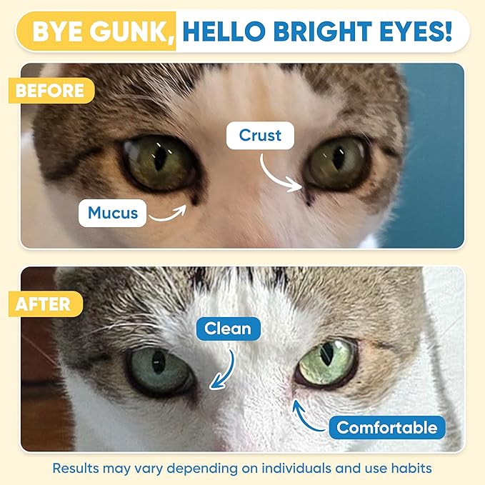 Pet Eye Wipes for Dogs & Cats – Extra-Large Textured Pads Remove Discharge, Crust & Tear Stains – Hypoallergenic Cleaner for Eyes, Wrinkles & Face – Soothing Witch Hazel & Chamomile Formula – 120ct