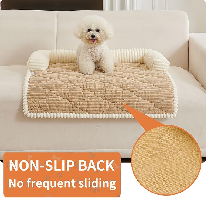 HAOMAIJIA Dog Couch Bed for Large Dogs, Non Slip Pet Couch Covers for Sofa Thick Soft Washable Dog Couch Cover Protector All Seasons Universal Dogs and Cats Bed Mat (Khaki, X-Large)