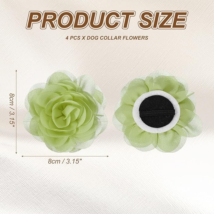 Dog Collar Flowers, Pet Flower Charms Soft Chiffon Cat Collar Bow Tie Floral Grooming Supplies, Intended for Dog