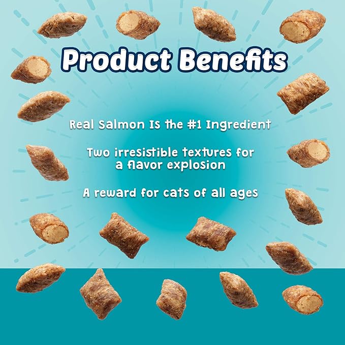 Blue Buffalo Bursts Crunchy & Creamy Cat Treats, Great for Training, Savory Seafood, 5-oz Bag (Pack of 4)