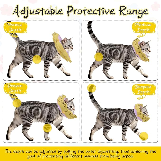 EXPAWLORER Cat Cone Collar Soft, Cat E Collar Recovery After Surgery to Stop Licking, Adjustable Waterproof Cute Neck Elizabethan Pet Kitten Puppy Donut Pillow for Cats Puppy Wound Healing, GreenL