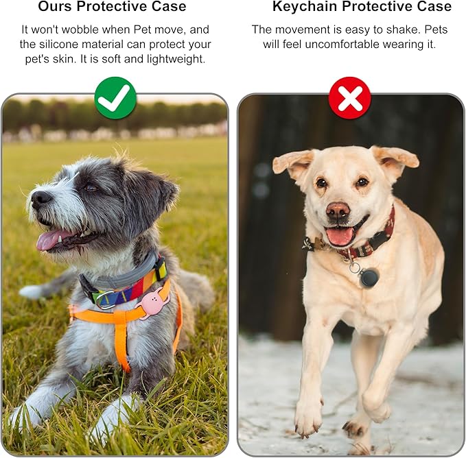 DDJ Cat Collar Case for Life360 Tile Sticker Tracker, 2-Pack Silicone Anti-Lost Protective Cover for Life 360 Tile Sticker Holder for Dog/Pet Collars, Durable, Easy Installation, Lightweight, Pink