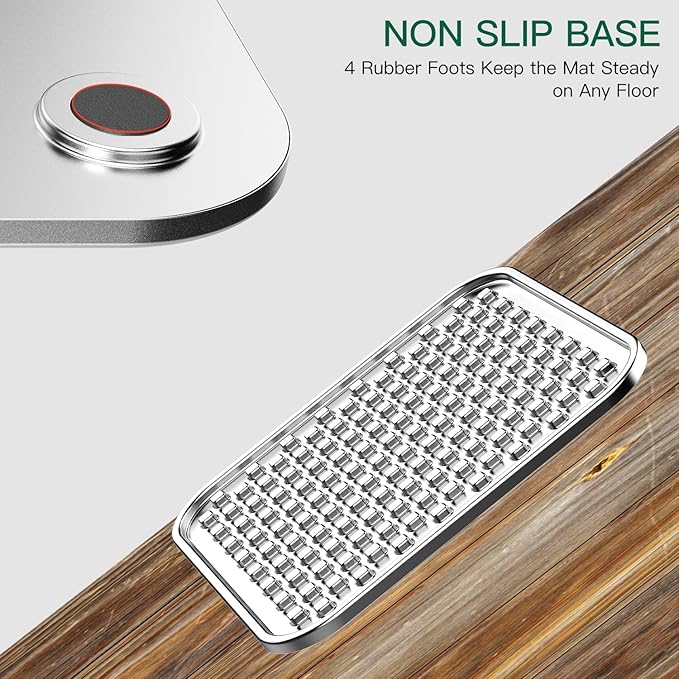 Dual Wall Stainless Steel Large Lick Mat for Dogs & Cats, Chew-Proof Slow Feeder, Anxiety Reducer, Whisker-Friendly for Cats, Non-Slip Heavy Duty Base, Raw Feeding Pad, Dishwasher Safe [Large-2Pack]