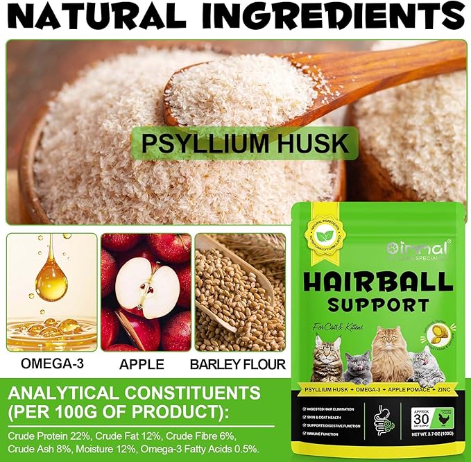 Hairball Treatment for Cats, Cat Treats Hairball Remedy Crunchy & Creamy Chews Supports Skin & Coat, Vitamins for Digestion, Chicken (30-Day Supply)-2PCS