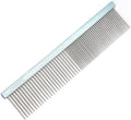 Metal Dog Grooming Comb for Shedding Tangles,Knots,Mats.Dog Combs With Long Wide Tooth for Long Thick Curly Hair Metal Pet Comb for Poodles and Goldendoodles Dematting.7.5INCHES.(Blue)