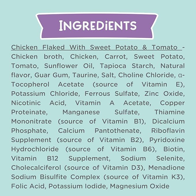 LOVE, NALA - Chicken Flaked with Sweet Potato & Tomato in Broth - 24 Pack, 4.8 lbs - Natural Adult Cat Wet Food Flaked -Grain Free, Non-GMO, Lean Protein, Added Minerals & Vitamins