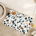 Terrazzo Stone Colorful Dog Cat Food Mat,Absorbent Pet Feeding Mat for Food and Water,Non-Slip Dog Bowl Mats Floor Protector 12"x20"