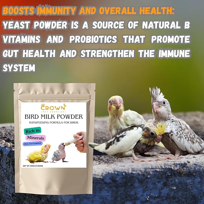 Baby Hand Feeding Formula Milk Powder Rich in Minerals & Multivitamins for Lovebirds, Parrots, Parakeets, Cockatiels, Conures, Cockatoos, and Macaws