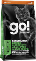 Go! Solutions Sensitivities Limited Ingredient Insect Grain-Free Dry Cat Food, Chicken-Free Kibble Made by Experts for Sensitive Stomachs & Food Allergies, for Adults, & Seniors, 6 lb Bag