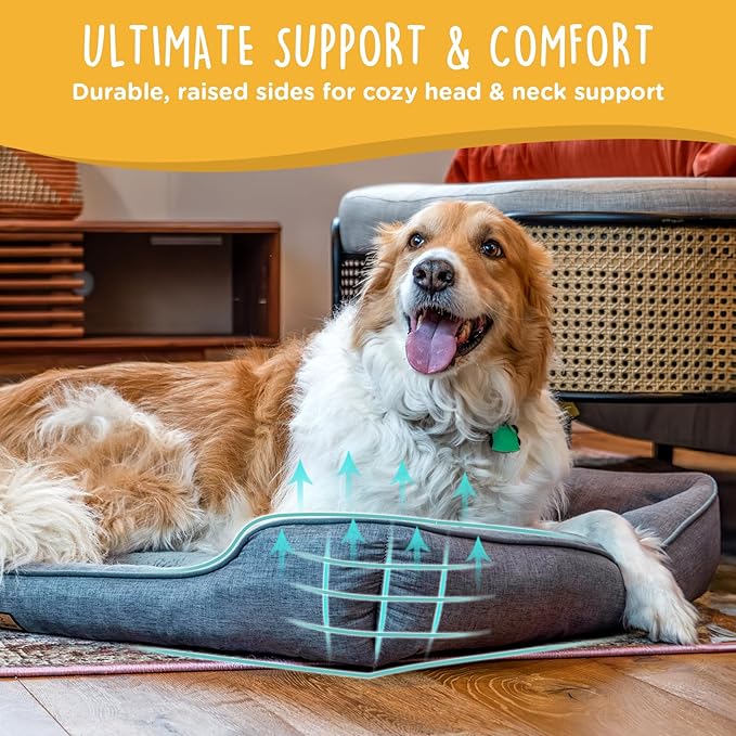 Large Dog Bed 39 Inch, Washable Plush Pet Sofa for Large Dogs & Cats, Soft Rectangle Pet Bed with Non-Slip Base