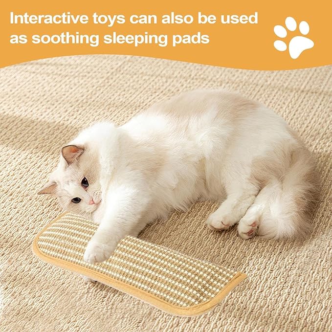 Catnip Pillows, Catnip Toys, Cat Nail File Scratcher Sisal Teeth-Cleaning Scratching Pad for Cats for Teeth Care Kitten Training Play Interactive Bonding (2pc, 13x3in)