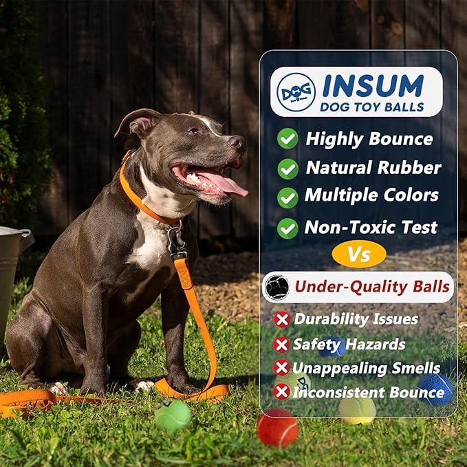 Large Squeaky Tennis Balls for Dogs - 8 Pack 3.0'' Durable Non-Toxic Outdoor Dog Toys Balls with Mesh Bag, SGS Certified, Colorful Fetch Toys, Medium Large Breeds