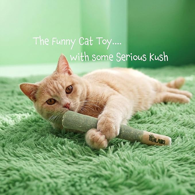 LIT LABS Cat Doobie 3 Pack Catnip Toys for Cats, Funny Cat Toys, Safe Kitten Teething Chew and Kicker Toys, Stress Relieving Indoor Cat Gifts that Hit Different