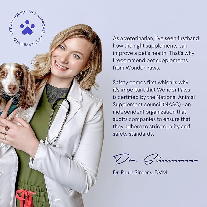 WONDER PAWS Premium Multivitamin for Dogs Daily Multi for Immune, Mood, Joint, Skin, Heart & Digestive Health - 21 in 1 Dog Multivitamins for Optimal Health Essential - 60 Multivitamin Dog Chews