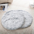 2PCS Round Plush Pet Mat Thin Style Pad Mat for Cats, Small Dogs, Rabbits, Guinea Pigs, Washable Soft Sofa mat, for Crate Cat Tree Tower Window Perch (Slate Grey, Small (15.8inch) - 2pcs)