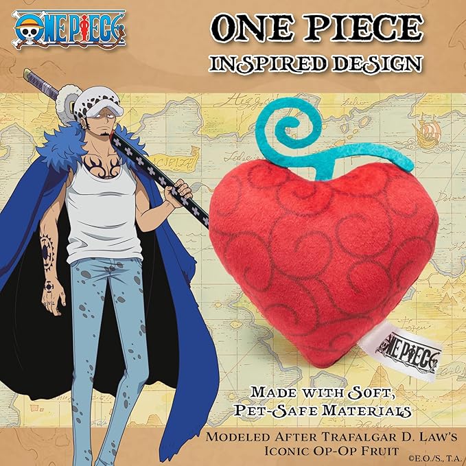 Pawsonify One Piece Anime Catnip Cat Toys for Indoor Cats: Crinkle Plush Op-Op Fruit Interactive Kitten Toys for Indoor Cats Self Play, Chew & Catnip Kicker for Adult or Kitten Enrichment