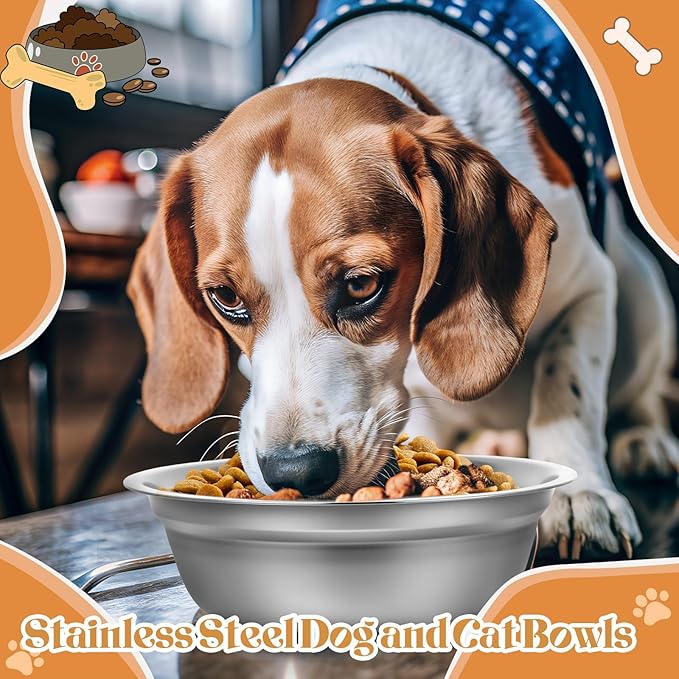 Zhehao 30 Pcs Stainless Steel Dog Bowls Bulk Metal Dog Food and Water Container Replacement Lightweight Pet Bowl for Cage Kennel and Crate(23 oz)