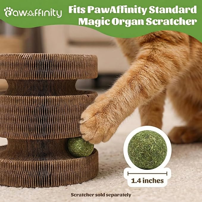 Natural Catnip Balls for Cats – 2 Pack Compressed Catnip Toys for Indoor Cats, 100% Natural No Fillers, Long-Lasting Mess-Free Interactive Cat Toy for Stress Relief & Healthy Play