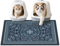Unicorn Catcher Cat Litter Mat 33" x 22" Non-Slip Litter Box Mat Washable Litter Catcher Mat for Litter Box Indoor Food Mat Supplies Essentials,Navy Blue
