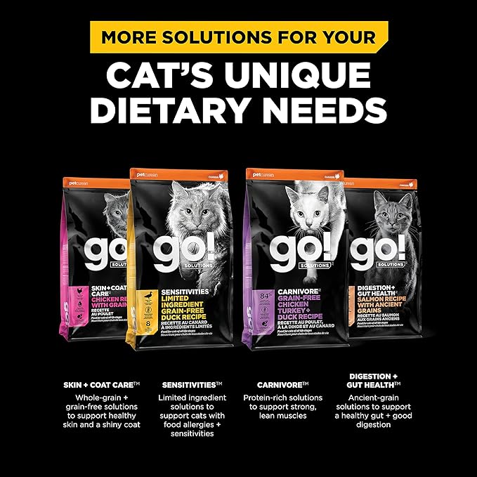 Go! Solutions Weight Management + Joint Care Chicken Grain-Free Dry Cat Food, Premium Kibble for Healthy Dieting in Adults & Seniors, with Natural Sources of Chondroitin for Good Mobility, 3 lb Bag
