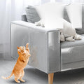 Anti Cat Scratch Furniture Protector - Thickened Vinyl Single-Sided Sticky Couch Protector for Cats Dogs, Flexible Couch Corner Guard Under Cats Claw, Cat Scratch Deterrent Tape, 17"x6"+17"x12"