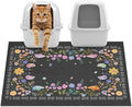 Unicorn Catcher 33x22 inches Cat Litter Mat Non-Slip Bottom Litter Box Mat Urine-Proof Soft Litter Mat for Cats Waterproof Pads Protects Floors Cat Mat for Litter Box Pet Supplies