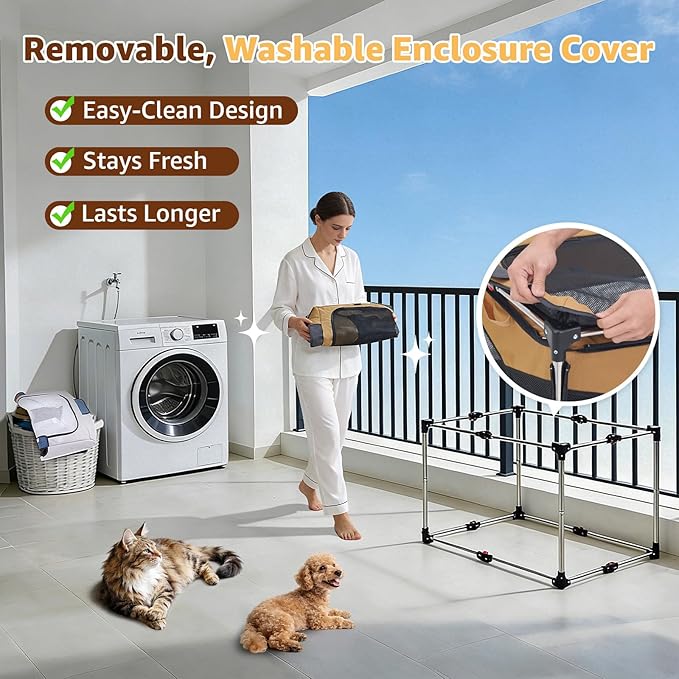 LOOBANI Foldable Dog Playpen for Small Dogs- Indoor/Outdoor Puppy Playpen with Removable Washable Fabric Enclosure, Sturdy Steel Frame & 690D Oxford Cloth,Portable Crate for Puppies & Cats,32"x24"x22"