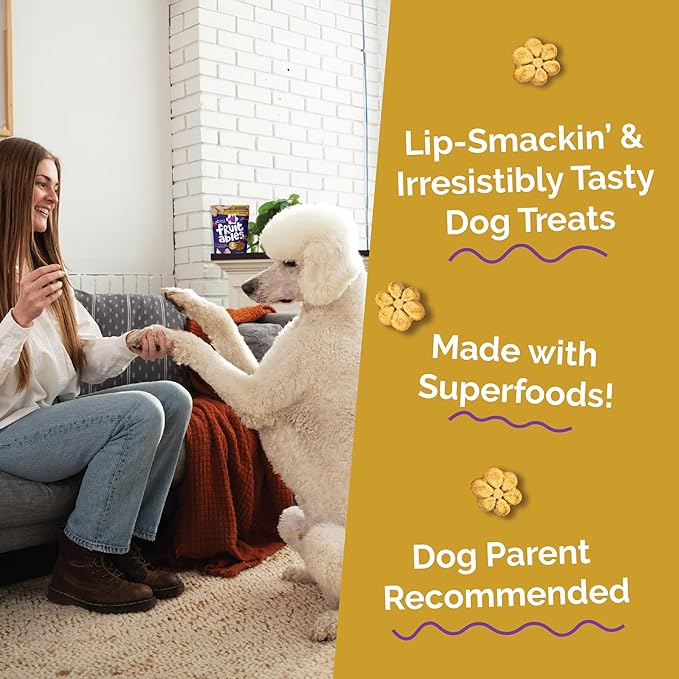 Fruitables Baked Dog Treats, Healthy Pumpkin Treat for Dogs, Low Calorie & Delicious, Made Without Wheat, Corn and Soy, Made in The USA, Allergy Friendly, Chicken and Cranberry Flavor, 12 oz
