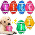 6 Pcs 4.5'' Spiky Squeaker Colorful Football Dog Toys for Medium Large Dogs Toys Heavy Duty Rubber Chew Toy for Aggressive Chewers Spiky Ball Fetch Toy for Training Clean Teeth Outdoor
