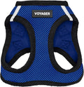 Best Pet Supplies Voyager Step-in Air Harness - All Weather Mesh, Reflective, No Pull Harness for Dogs, Cats - Secure with Hook & Loop Fastener, Buckle, Double D-Rings - Royal Blue/Black Trim, L